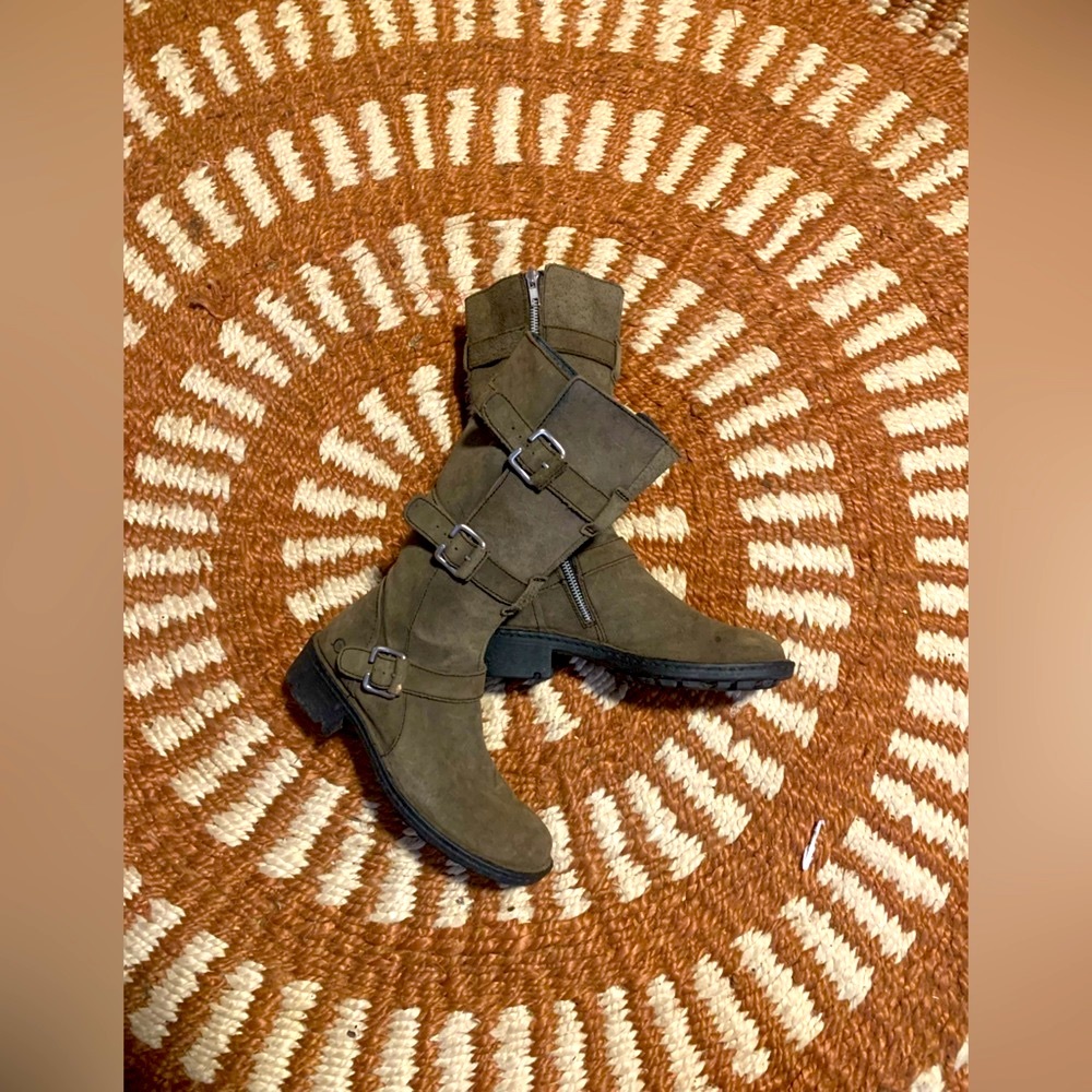 Born Shoes | Tall Suede Tessa Moto Boots | womens size 7